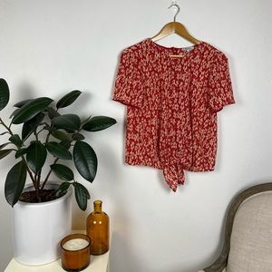 Madewell Crinkled Button-Back Tie Tee